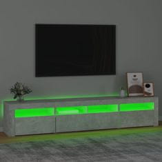 Vidaxl TV omarica z LED lučkami betonsko siva 210x35x40 cm