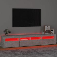 Vidaxl TV omarica z LED lučkami betonsko siva 210x35x40 cm