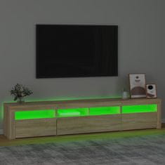 Vidaxl TV omarica z LED lučkami sonoma hrast 210x35x40 cm