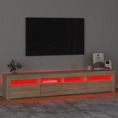 Vidaxl TV omarica z LED lučkami sonoma hrast 210x35x40 cm