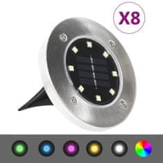 Vidaxl Solarne talne svetilke 8 kosov LED svetilke RGB