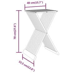 Vidaxl Zložljiv stolček 40x32,5x70 cm trdna tikovina