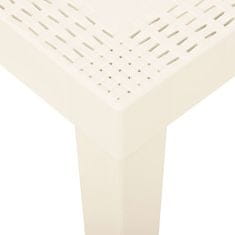 Vidaxl Vrtna miza, bela, 79 x 65 x 72 cm, plastika