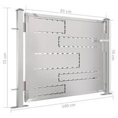 Vidaxl Vrtna vrata 100x75 cm nerjaveče jeklo