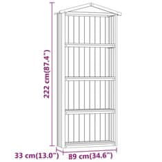 Vidaxl Vrtna lopa za orodje 89x33x222 cm impregnirana borovina