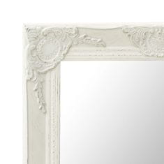 Vidaxl Stensko ogledalo v baročnem stilu 60x40 cm belo