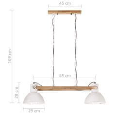 Vidaxl Industrijska viseča svetilka 25 W bela 109 cm E27