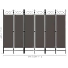 Vidaxl Paravan 6-delni antraciten 240x180 cm