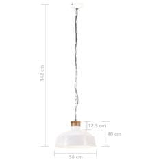 Vidaxl Industrijska viseča svetilka 58 cm bela E27