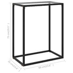 Vidaxl Konzolna mizica prozorna 60x35x75 cm kaljeno steklo