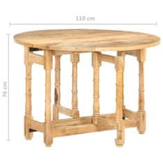Vidaxl Jedilna miza okrogla 110x76 cm trden mangov les