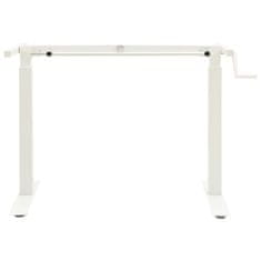 Vidaxl Okvir za stoječo mizo z ročno nastavljivo višino z ročico bel