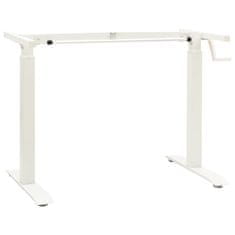 Vidaxl Okvir za stoječo mizo z ročno nastavljivo višino z ročico bel