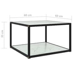 Vidaxl Čajna mizica bela 60x60x35 cm kaljeno steklo