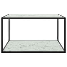 Vidaxl Čajna mizica črna z belim marmornim steklom 90x90x50 cm