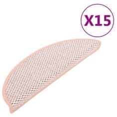 Vidaxl Samolepilne preproge za stopnice sisal 15 kosov 65x25 cm rdeče