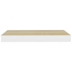 Vidaxl Stenske police 2 kosa barva hrasta in bela 50x23x3,8 cm MDF