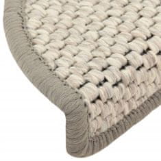 Greatstore Samolepilne preproge za stopnice sisal 15 kosov 56x20 cm bež