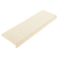 Vidaxl Samolepilne preproge za stopnice sisal 15 kosov 65x25 cm krem