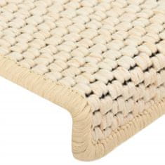 Vidaxl Samolepilne preproge za stopnice sisal 15 kosov 65x25 cm krem