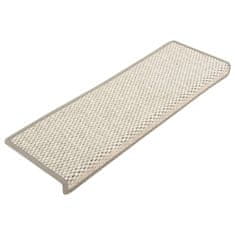 Vidaxl Samolepilne preproge za stopnice sisal 15 kosov 65x25 cm bež