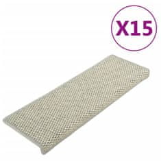 Vidaxl Samolepilne preproge za stopnice sisal 15 kosov 65x25 cm sive