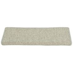 Vidaxl Samolepilne preproge za stopnice sisal 15 kosov 65x25 cm sive