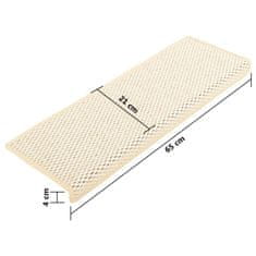 Vidaxl Samolepilne preproge za stopnice sisal 15 kosov 65x25 cm krem