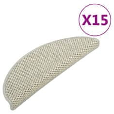 Vidaxl Samolepilne preproge za stopnice sisal 15 kosov 65x25 cm sive