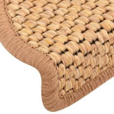 Vidaxl Samolepilne preproge za stopnice sisal 15 kosov 65x25cm oranžne