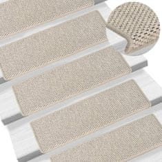 Vidaxl Samolepilne preproge za stopnice sisal 15 kosov 65x25cm srebrne