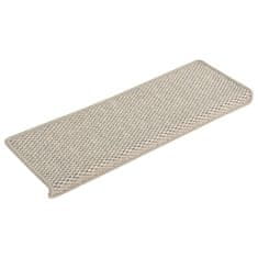 Vidaxl Samolepilne preproge za stopnice sisal 15 kosov 65x25cm srebrne