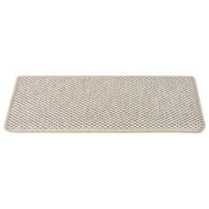 Vidaxl Samolepilne preproge za stopnice sisal 15 kosov 65x25cm srebrne