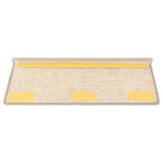 Vidaxl Samolepilne preproge za stopnice sisal 15 kosov 65x25cm srebrne