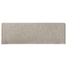 Vidaxl Samolepilne preproge za stopnice sisal 15 kosov 65x25cm srebrne