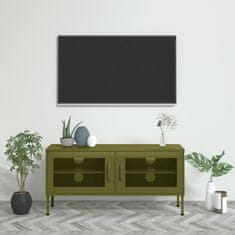 Vidaxl TV omarica olivno zelena 105x35x50 cm jeklo