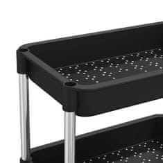 Greatstore 5-stopenjski kuhinjski voziček, črn, 40x22x116 cm, železo in ABS