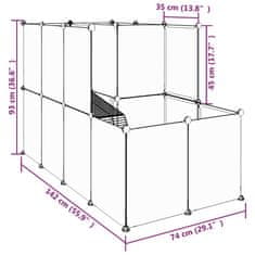 Vidaxl Ograda za male živali črna 142x74x93 cm PP in jeklo