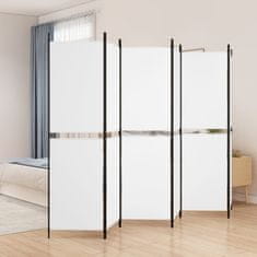 Vidaxl Paravan 6-delni bel 300x180 cm blago