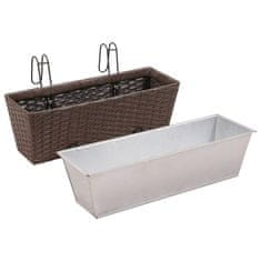 Vidaxl Set Balkonskih Cvetličnih Loncev Trapezoid, 2 kosa, 50 cm Rjave Barve