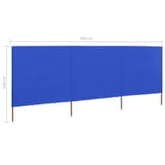 Vidaxl vidaLX 3-panelni vetrobran tkanina 400x120 cm sinje moder