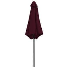 Vidaxl Zunanji senčnik z aluminijastim drogom 270x246 cm bordo rdeč