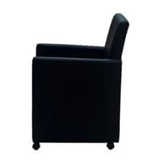 Vidaxl Jedilni stoli 2 kosa črno umetno usnje