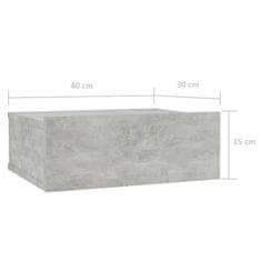 Vidaxl Stenske nočne omarice 2 kosa betonsko sive 40x30x15 cm