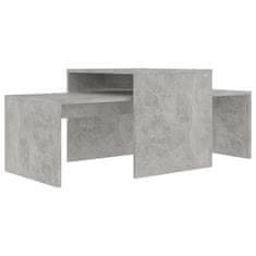 Vidaxl Komplet klubskih mizic betonsko siv 100x48x40 cm iverna plošča