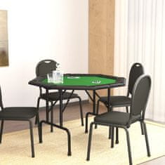 Vidaxl Zložljiva poker miza za 8 igralcev zelena 108x108x75 cm