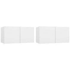 Vidaxl Viseča TV omarica 2 kosa bela 60x30x30 cm