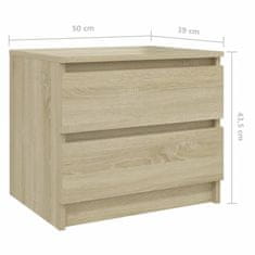 Vidaxl Nočna omarica 2 kosa sonoma hrast 50x39x43,5 cm iverna plošča