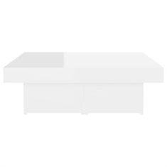 Vidaxl Klubska mizica visok sijaj bela 90x90x28 cm iverna plošča