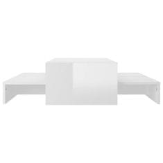 Vidaxl Komplet klubskih mizic visok sijaj bele barve 100x100x26,5 cm